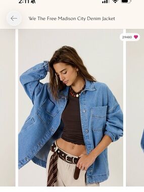 We The Free Madison City Denim Jacket - medium blue denim